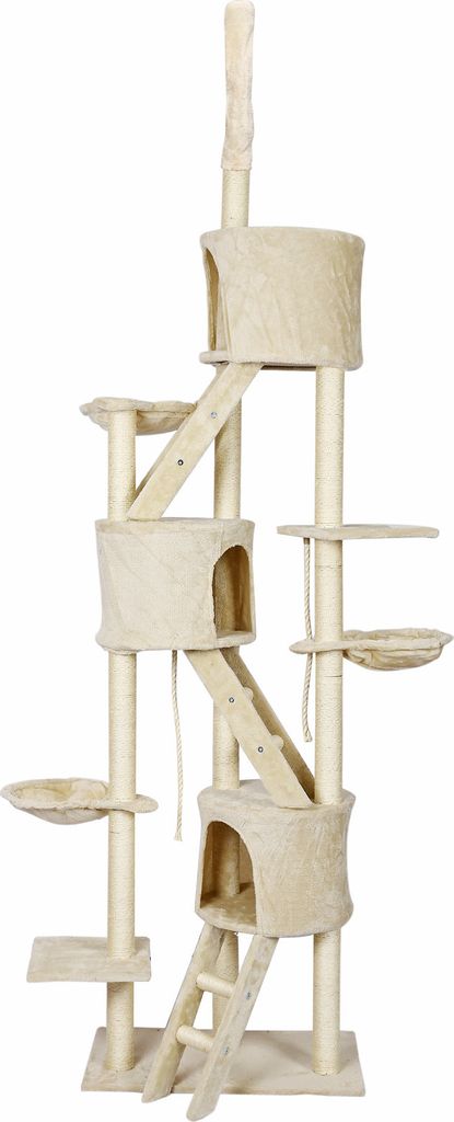 Wiltec Kratzbaum deckenhoch 233-270 cm in Beige, Produktbild 1