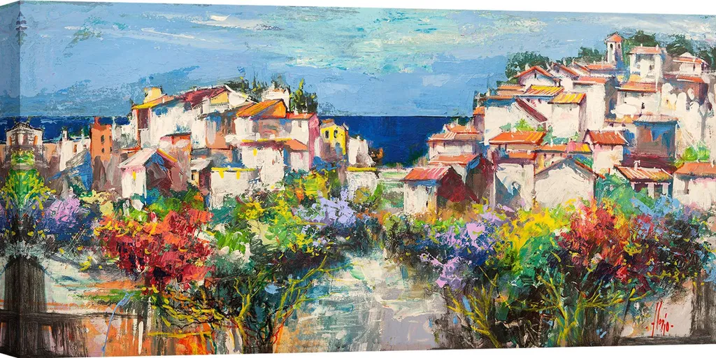 Tableau Mural Grand Format Italie Borgo sul mare Florio pour Grand Mur