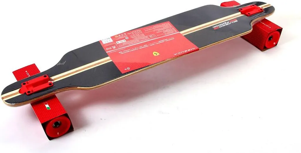 Planche Longboard Ferrari de Cruising Noir - Skateboard Adulte Long Format