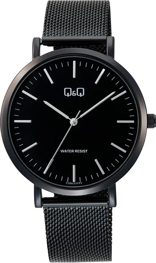 Orologio Minimalista Q&Q C34A-011PY Nero | Look Total Black Uomo