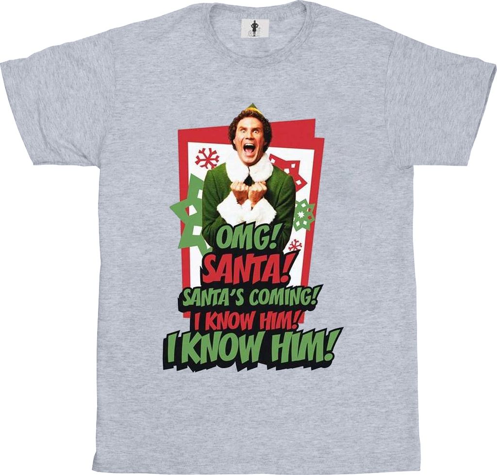 Elf - "OMG Santa" T-Shirt für Herren BI23460 (L) (Grau)