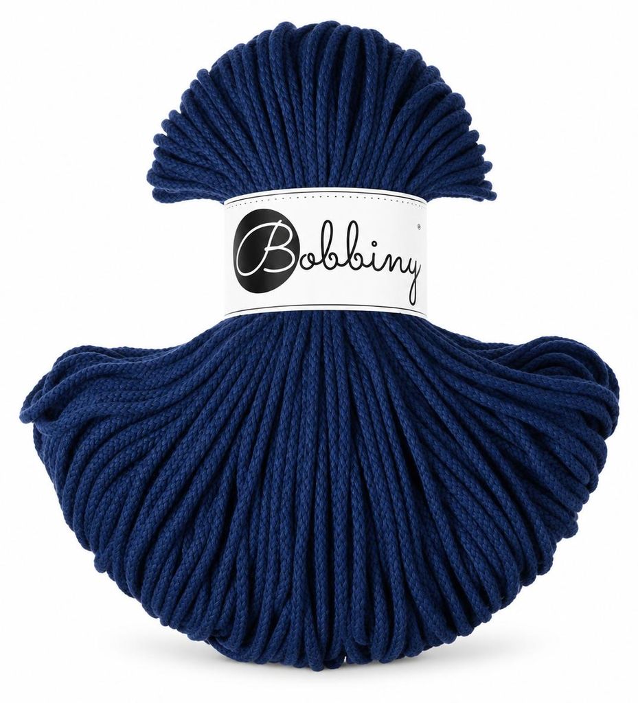 Bobbiny Junior 3 mm 100 m Ink Blue Schnur Produktbild  KI-generiertes Bild