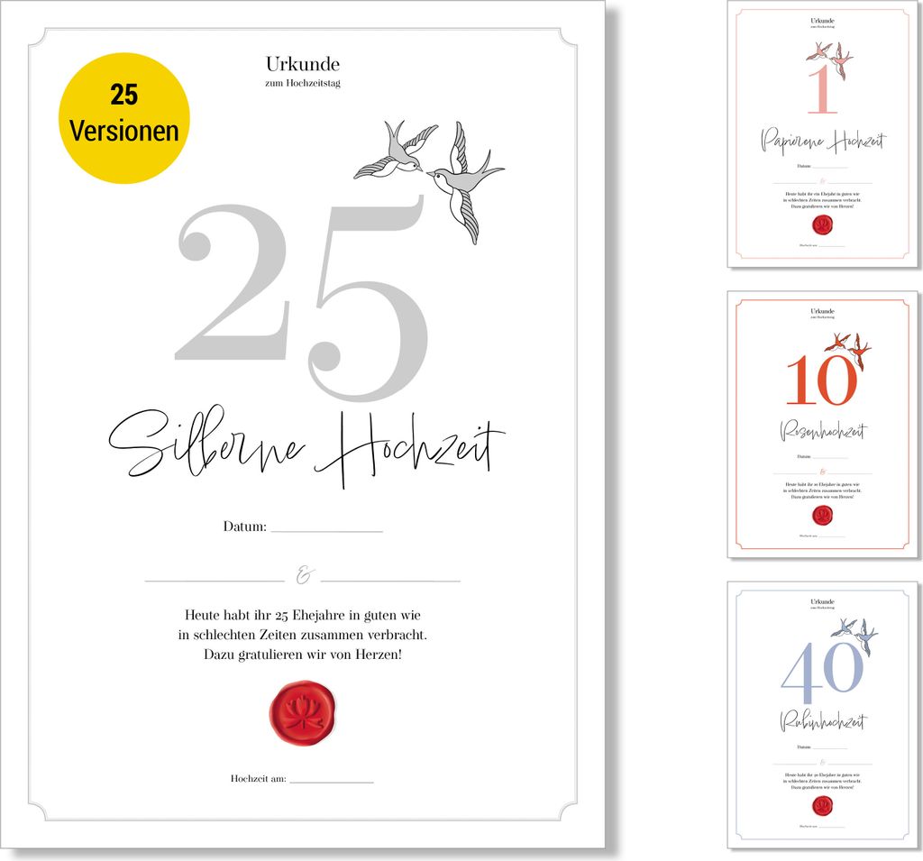 Frank Paperman | Geschenke zum 3 Hochzeitstag | Ehejubiläum | lederne Hochzeit | Urkunde Hochzeitstag | klassisch | Vordruck im DIN-A4-Format