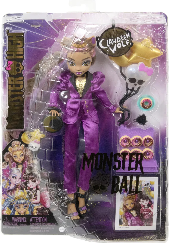 Monster High Clawdeen Wolf Scary Ball HNF69 Poupée Articulée Robuste