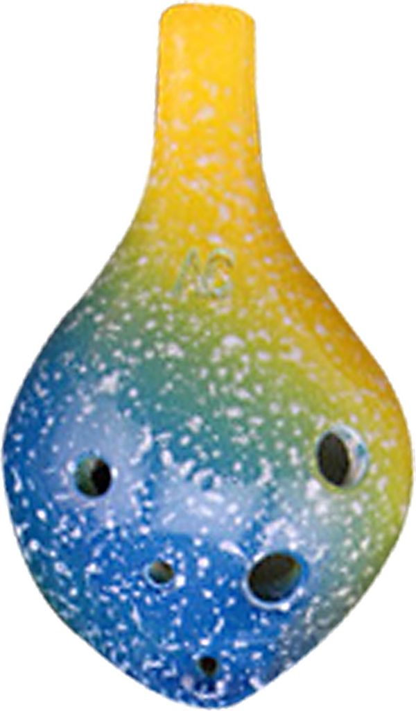 6-Loch-Keramik-Ocarina Alto C Einfaches Musikinstrument im Sternenstil mit Lanyard-Musikpartitur für Musikliebhaber und Lernende