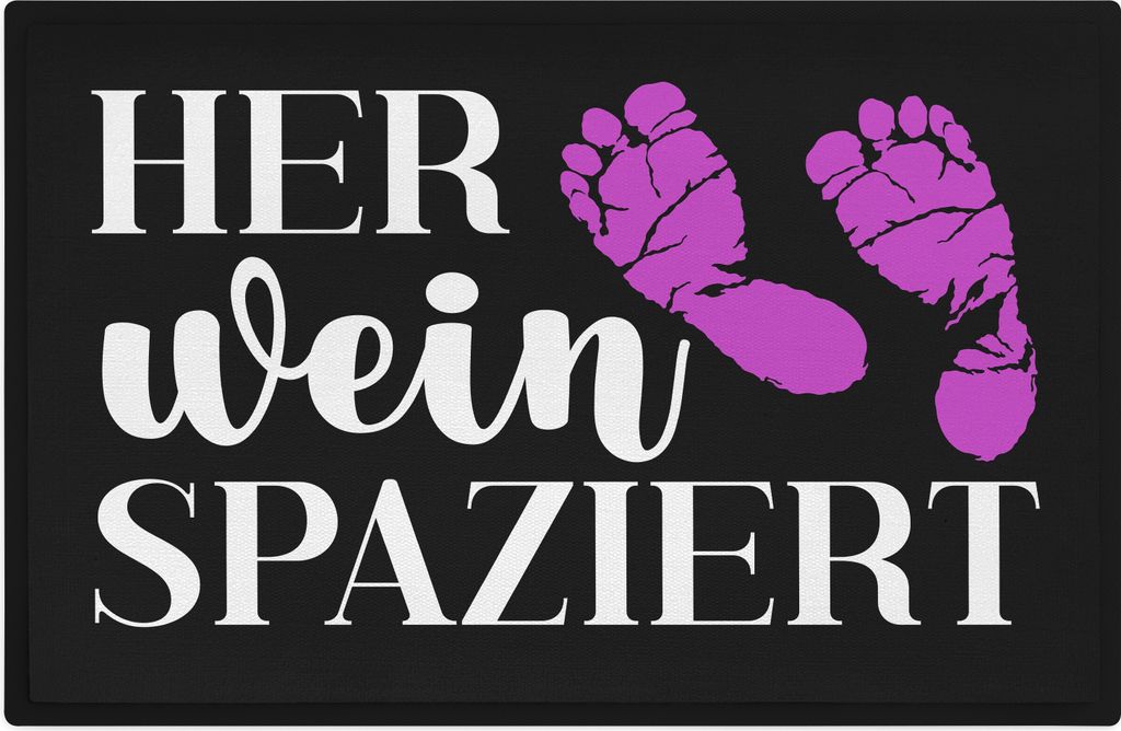 Trendation - Her Wein Spaziert Fussmatte Geschenk Reinweinspaziert Weinliebhaber Geschenkidee