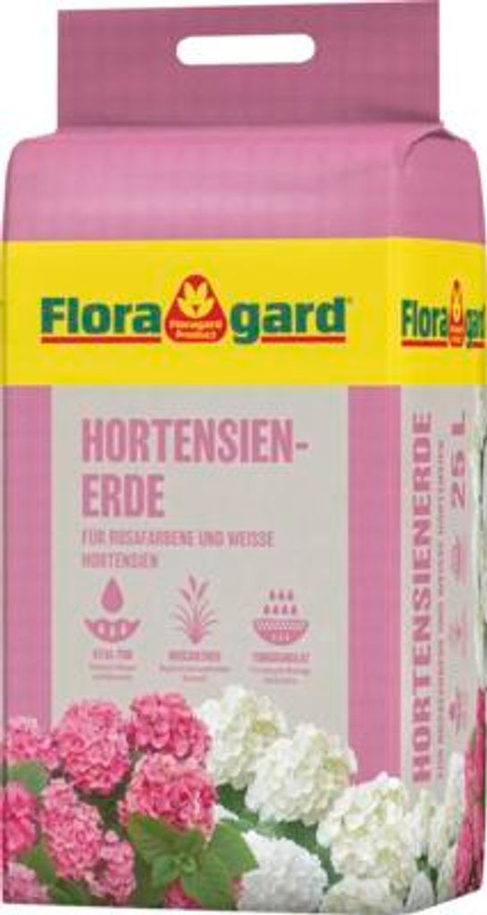Hortensienerde Floragard für rosa- & weiß-blühende Produktbild 