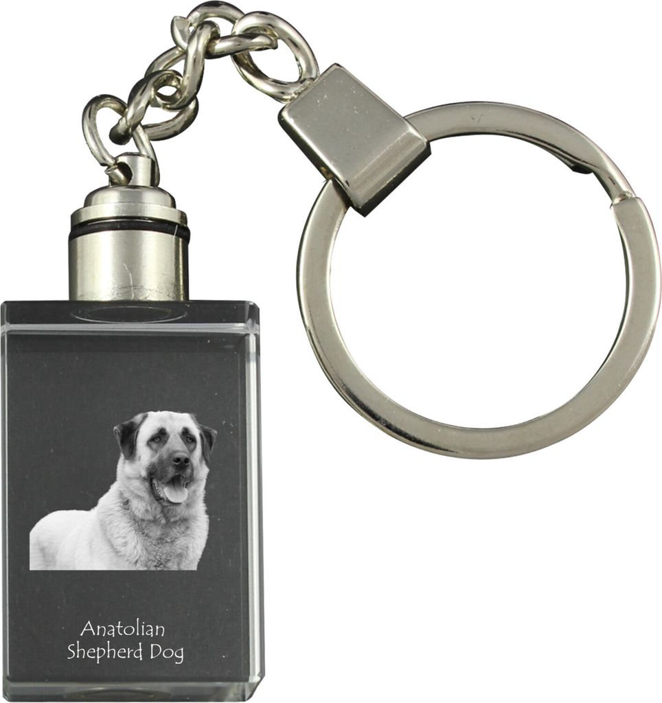 Anatolischer Hirtenhund - Schlüsselanhänger aus Kristall mit Hundefoto, beleuchteter Schlüsselanhänger, einzigartiges Geschenk der Marke Art-Dog