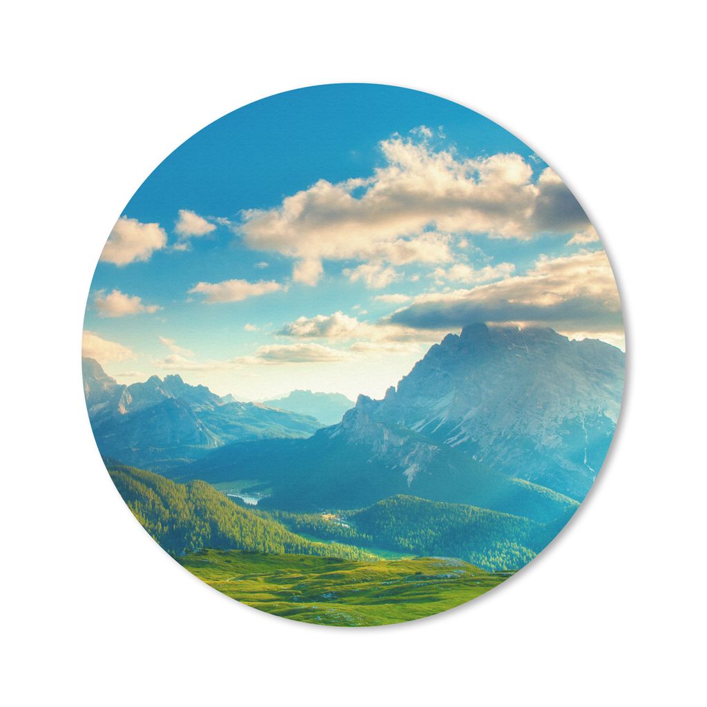 MuchoWow Mauspad Mousepad Alpen - Sonne - Natur 50x50 cm - Mousepads - Maus Mat - Pad - Mausunterlage - Vinyl