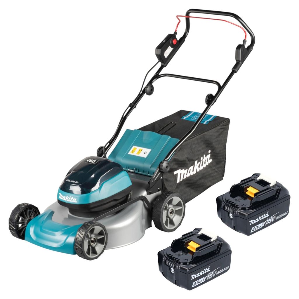 Makita DLM 466 M2 Akku Rasenmäher 36 V ( 2x 18 V ) 46 cm Brushless + 2x Akku 4,0 Ah - ohne Ladegerät
