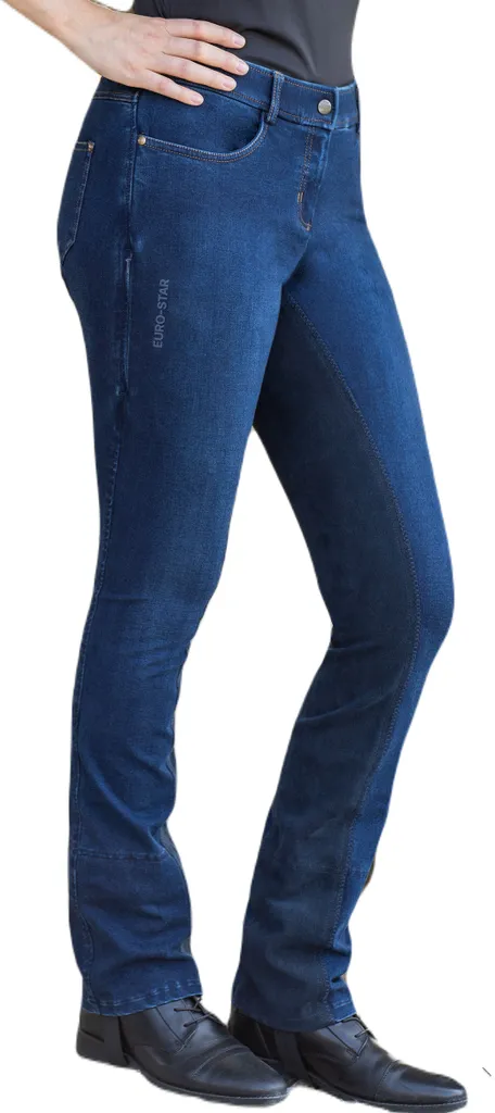 Culotte équitation jean anti-frottement Euro-Star ERSara Navy femme