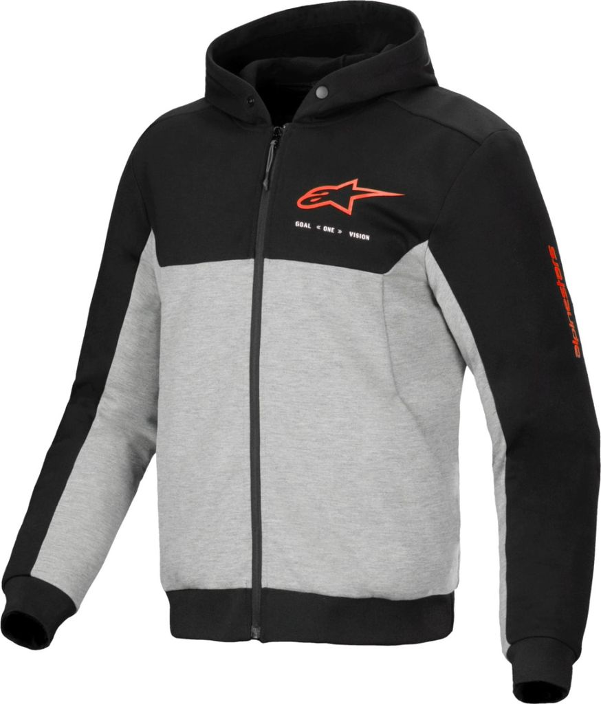 Alpinestars Chrome V2 Sport Hoodie Schwarz / Grau / Rot-Fluo XL