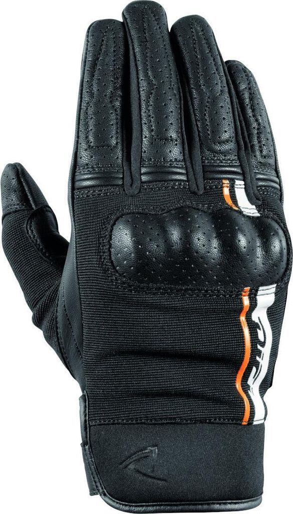 DIFI Reptile perforierte Motorrad Handschuhe, schwarz/weiß/orange, 3XL