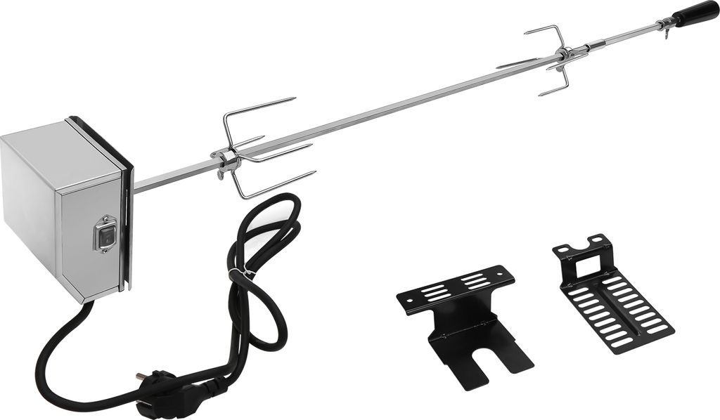 Jopassy Edelstahl Grillspieß Grillspieße Set 107cm inkl. 2X Fleischnadeln und Edelstahl Motor 220V - 240V elektrischer drehspieß otisserie