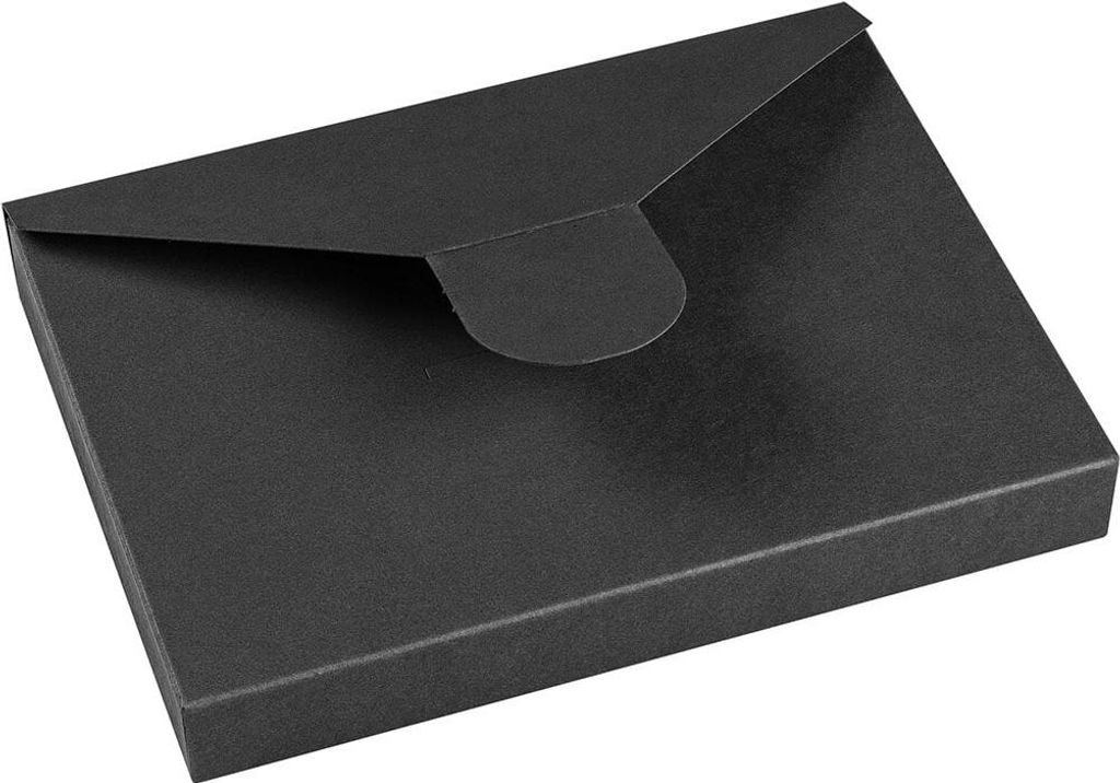 Faltschachtel "Mailer C6", 16,2 x 11,4 x 2,0 cm, Schwarz, Recyclingkarton - 10er Pack