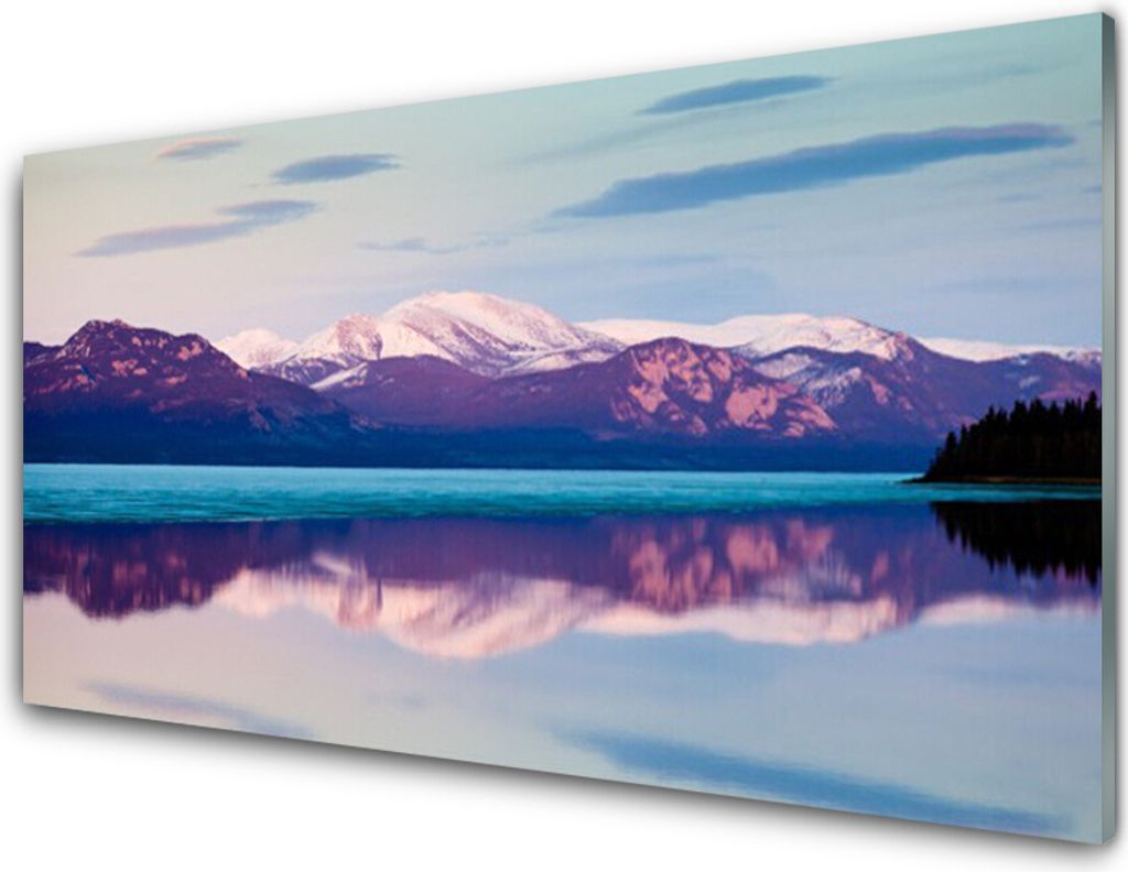 Acrylglasbilder 100x50 Wandbild Druck Gebirge See Landschaft