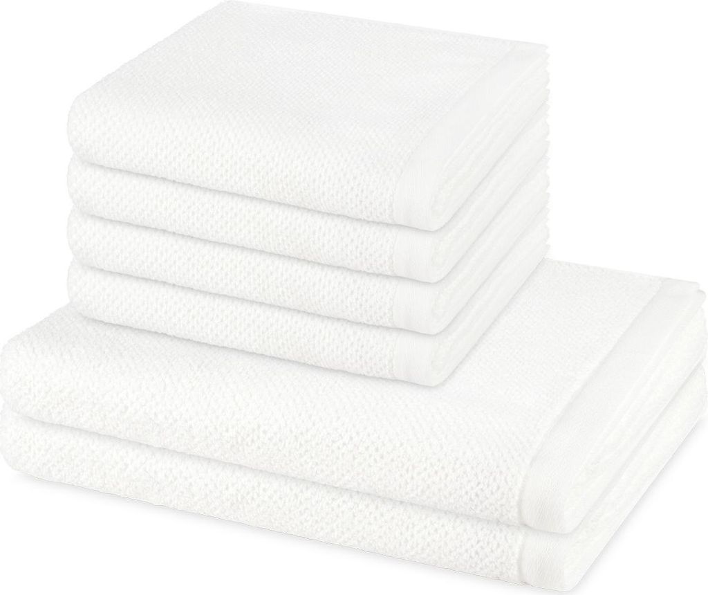 Möve Bliss 4 X Handtuch 2 X Duschtuch im Set Extra weich und hautfreundlich, Perlstruktur mit Massageeffekt, Moderner breiter Saum mit Aufhänger