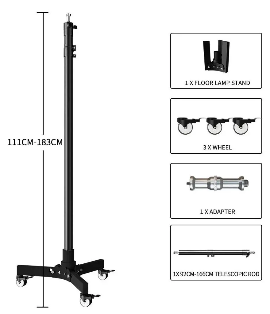 Support trépied télescopique 183 cm en inox - Accessoire polyvalent
