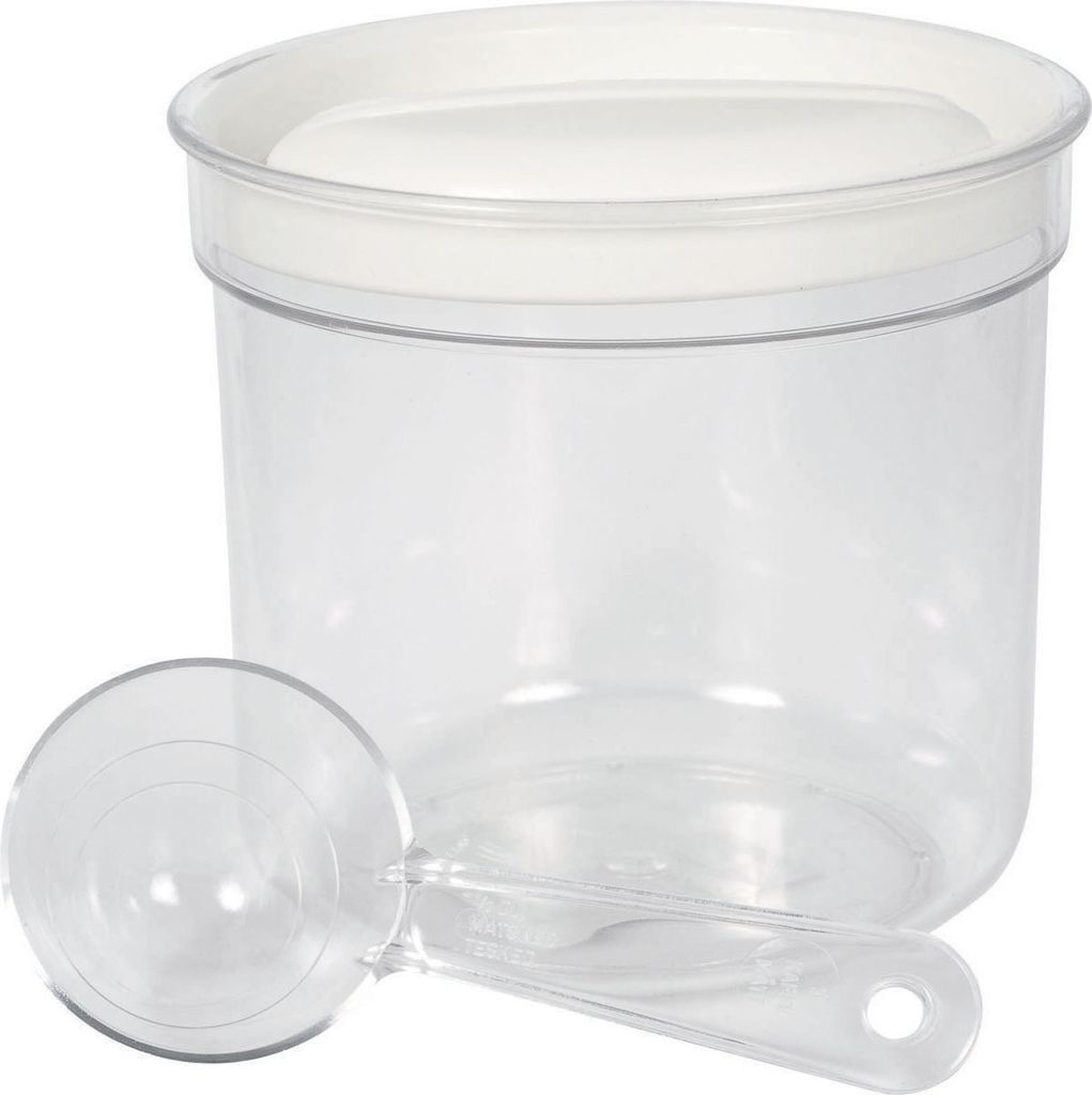 Runder Curver-Behälter mit einem Fassungsvermögen von 1 Liter zur Aufbewahrung von Lebensmitteln