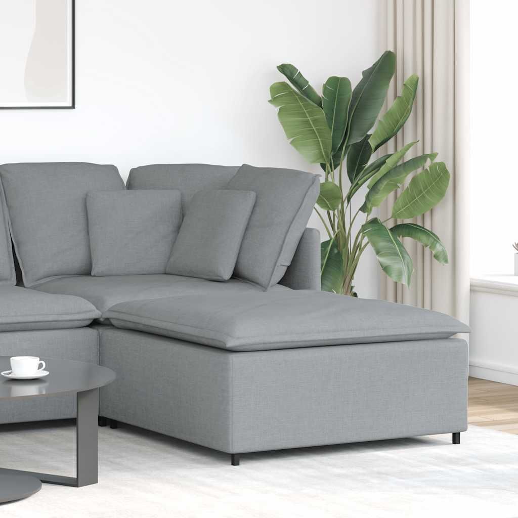 Schlichtes Gartenlounge Modulares Sofa-Fußhocker-Modul Hellgrau 100 x 100 x 48 cm Design Sofas DE610421