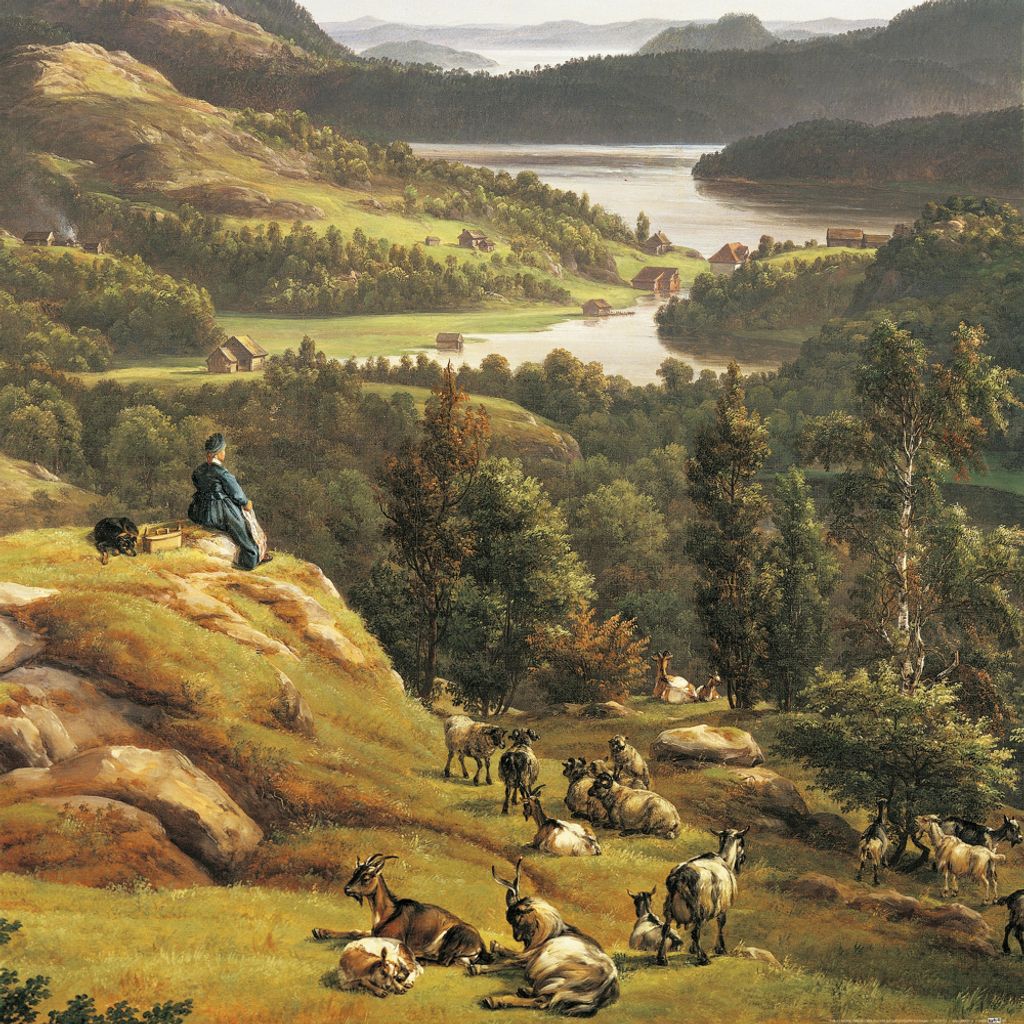 Johan Christian Dahl Kunstdruck Bild - Aussicht Auf Das Lysekloster Nahe Bergen (70 x 70 cm)