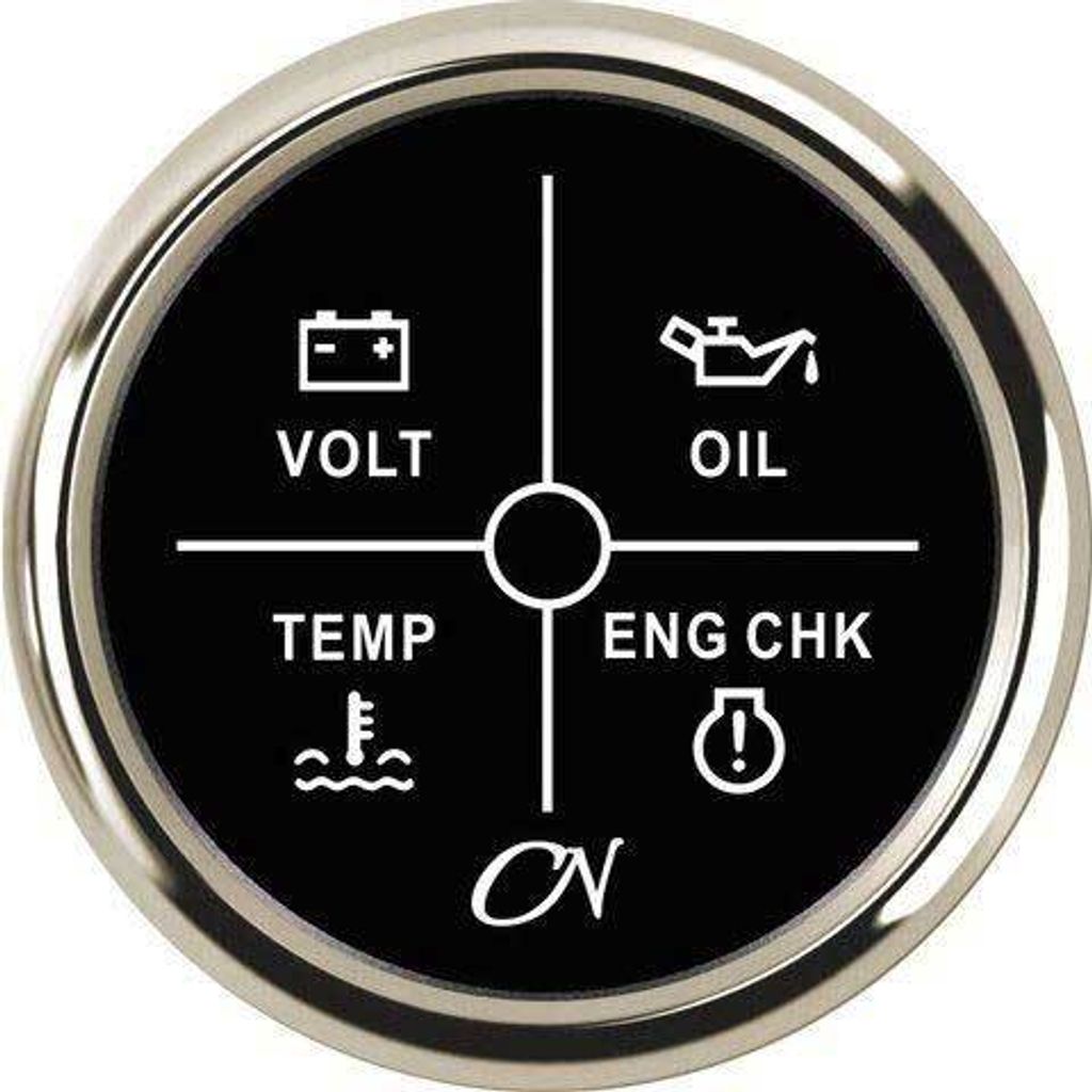 4fach Anzeige Spannung.Öldr.Temp.Check schw./chrom