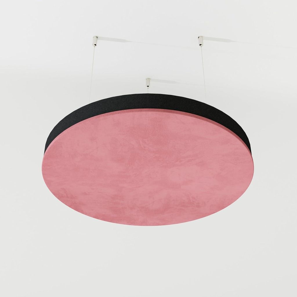 2er-Pack – Abgehängtes Decken-Akustikpaneel aus Samtstoff „CIRCLES-Cinematic“ mit Befestigungsset|Akustiklösung| Schallabsorption [CIRCLES ...