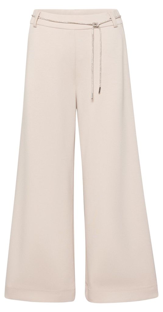 Rabe Damen Hose Beige Gr. 48 – Elegant, elastischer Bund, weites Bein, verkürzt