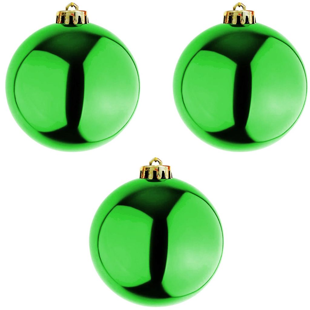 3 Stück XXL Weihnachtsbaumkugeln Christbaumkugeln Lime Ø 20cm