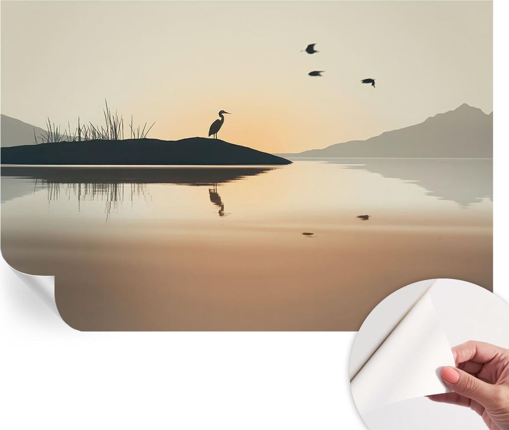 Selbstklebende Wandtapete - Dekorative Tapete für Wohnzimmer - Klebefolie für Wandbilder - Tapetenfolie für Wanddekoration - 104x70 cm - Morgens...