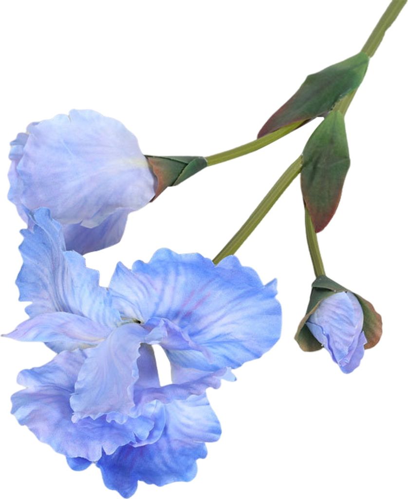 Künstlicher Iriszweig mit Stiel, grüne Blätter, für Zuhause, Hochzeit, Party, Kunstblume, Blumenarrangement, Dekoration für drinnen und drauß...
