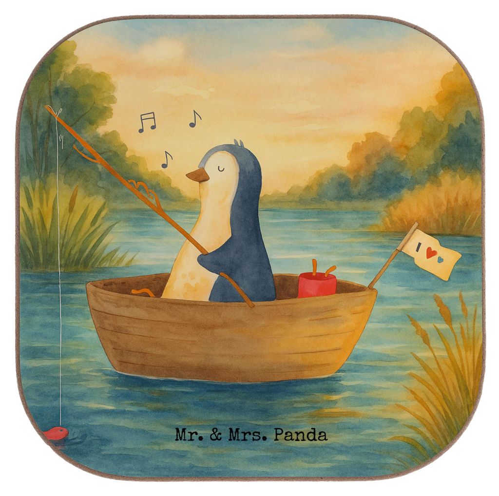 Mr. & Mrs. Panda Tischuntersetzer Pinguin Angelboot Design - Weiß - Geschenk, party untersetzer, gläseruntersetzer, Motivation, Boot, Genießen, ...