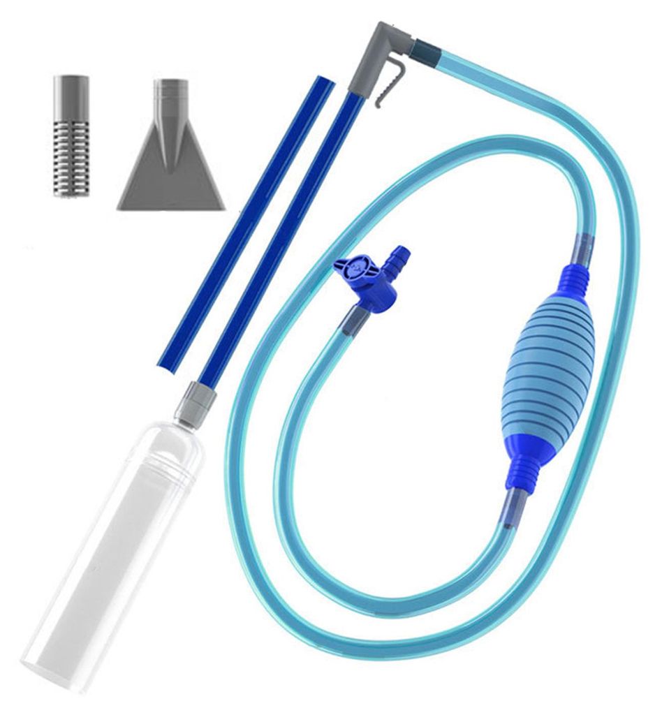 Schwimmbad-Staubsauger mit 2 Düsenadaptern, transparentem Saugschlauch, verstellbarem Ventil, abnehmbarem Aufsatz für Aquarienwasserwechsel, Whir...