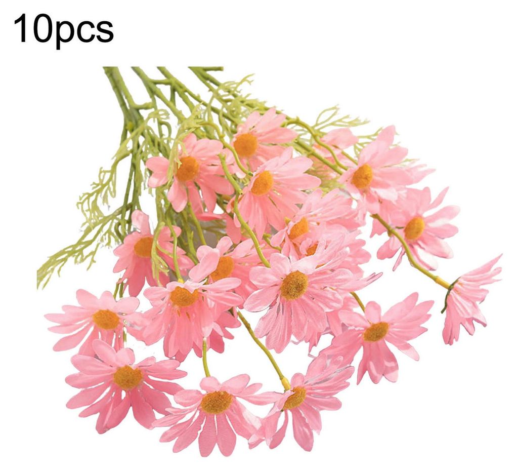 Künstlicher Blumenstrauß mit 2 oder 5 Stielen (53 cm), realistische Seidenblumen mit abnehmbaren, biegsamen Stielen, UV-beständig, ideal für He...