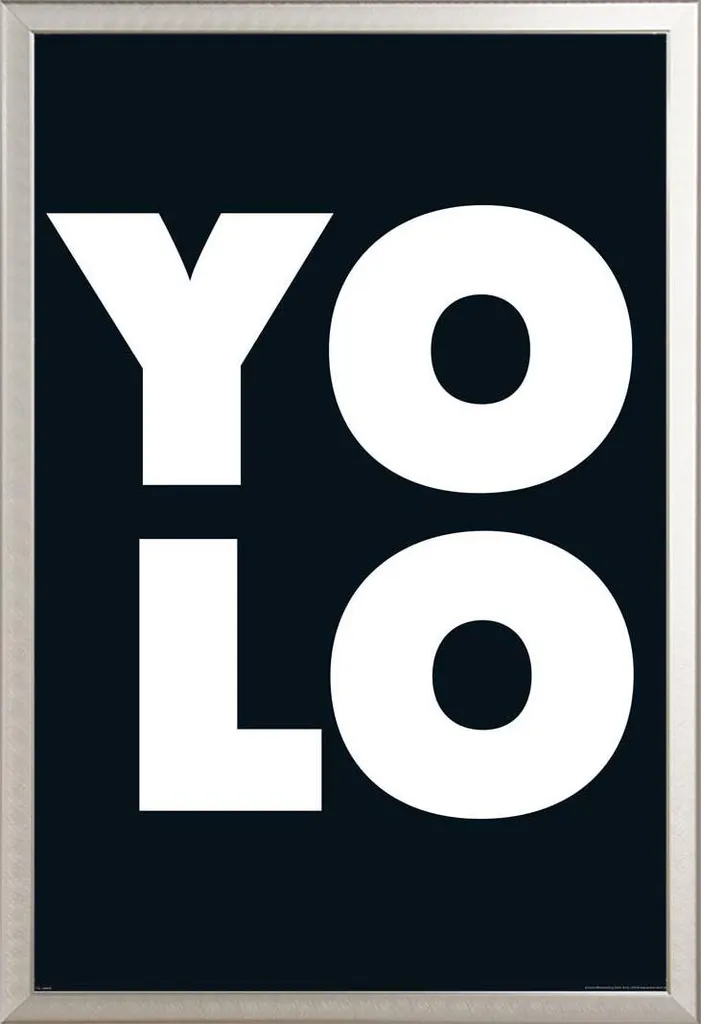 Cadre Photo en Aluminium Argenté et Poster Mural YOLO Shinsuke Maxi