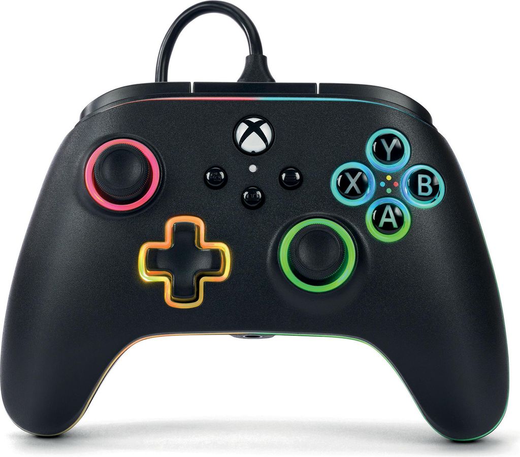 Controller cu fir PowerA Vorteil Lumectra, Xbox Serie X, S, Xbox One, PC, RGB Beleuchtung, Negru