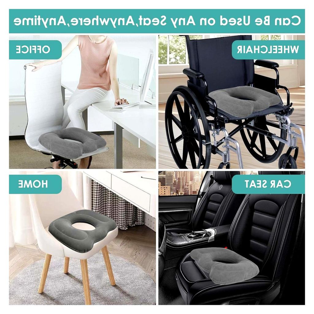 Multifunktionales Sitzkissen, Aufblasbares Ringkissen, Orthopädisches Rundkissen mit Luftpumpe für Hämorrhoiden, Schwangerschaft, Zuhause, Büro...