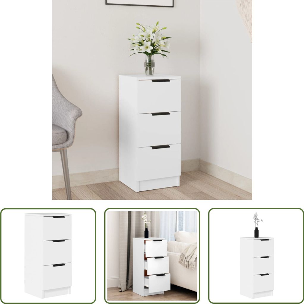 The Living Store Příborník bílý 30x30x70 cm Materiál na Obrázek produktu 