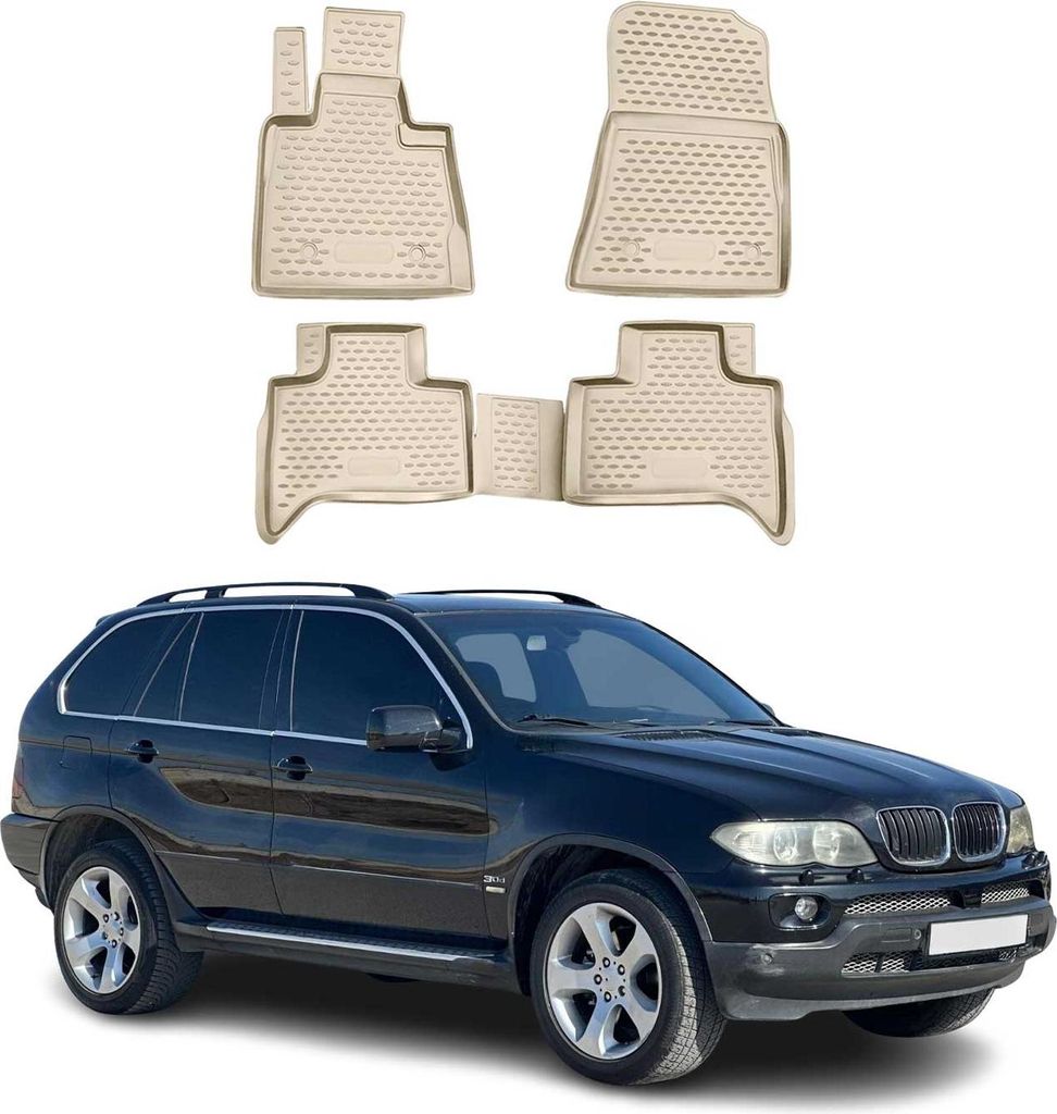1999-2006 BMW X5 E53 Fußmatten TPE Beige 4 tlg