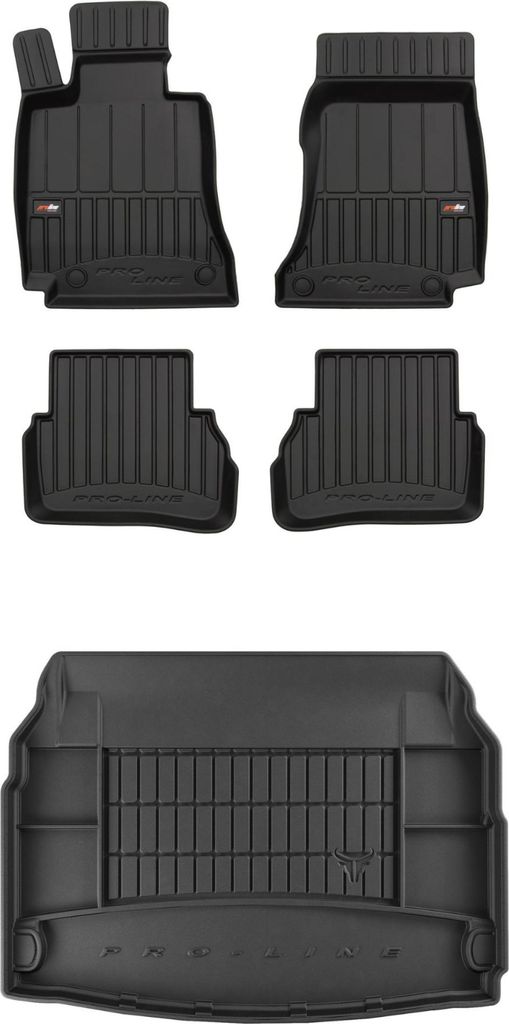 FROGUM Gummimatten Auto Fußmatten + Kofferraummatte für Mercedes C W205 2014-2021