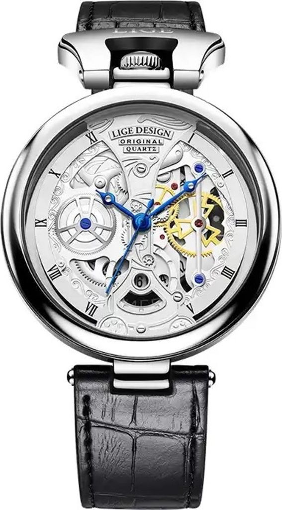 Lige Harold Uhr - Elegante Herrenuhr in Schwarz, Silber und Weiß KP29527