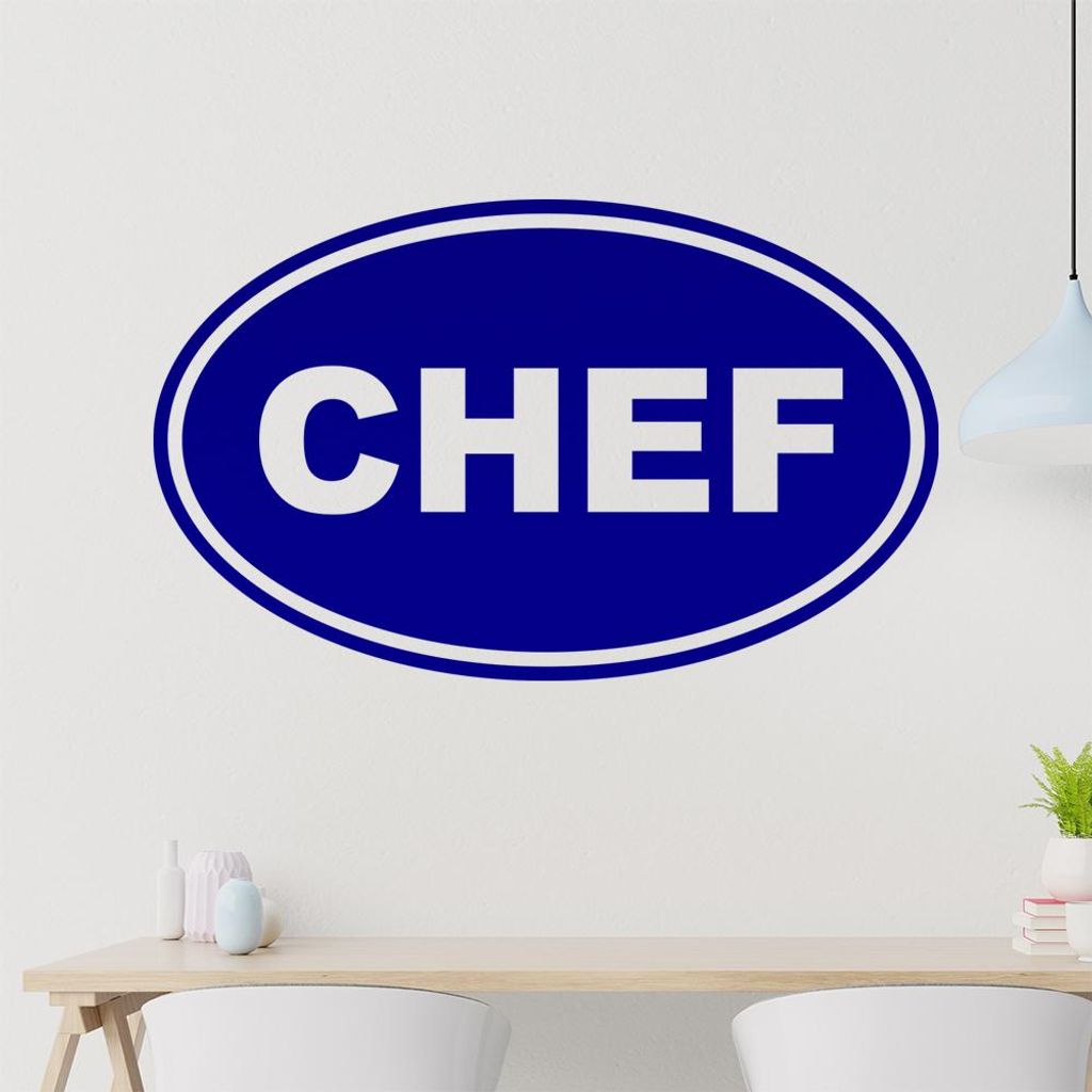 chef Wandtattoo in 6 Größen - Wandaufkleber Wall Sticker - Dekoration, Küche, Wohnzimmer, Schlafzimmer, Badezimmer