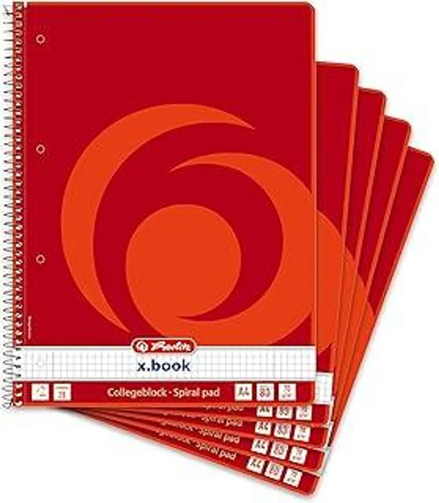 Herlitz Collegeblock A4 80 Fogli - Quadretti con Margini 28 per Ufficio
