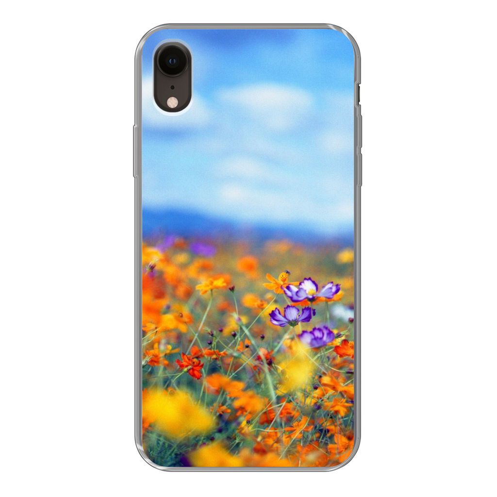 MuchoWow Handyhülle Schutzhülle Hülle für iPhone XR Kosmos - Farben - Frühling Silikon Softcase Handy Hülle - Schutzdeckel