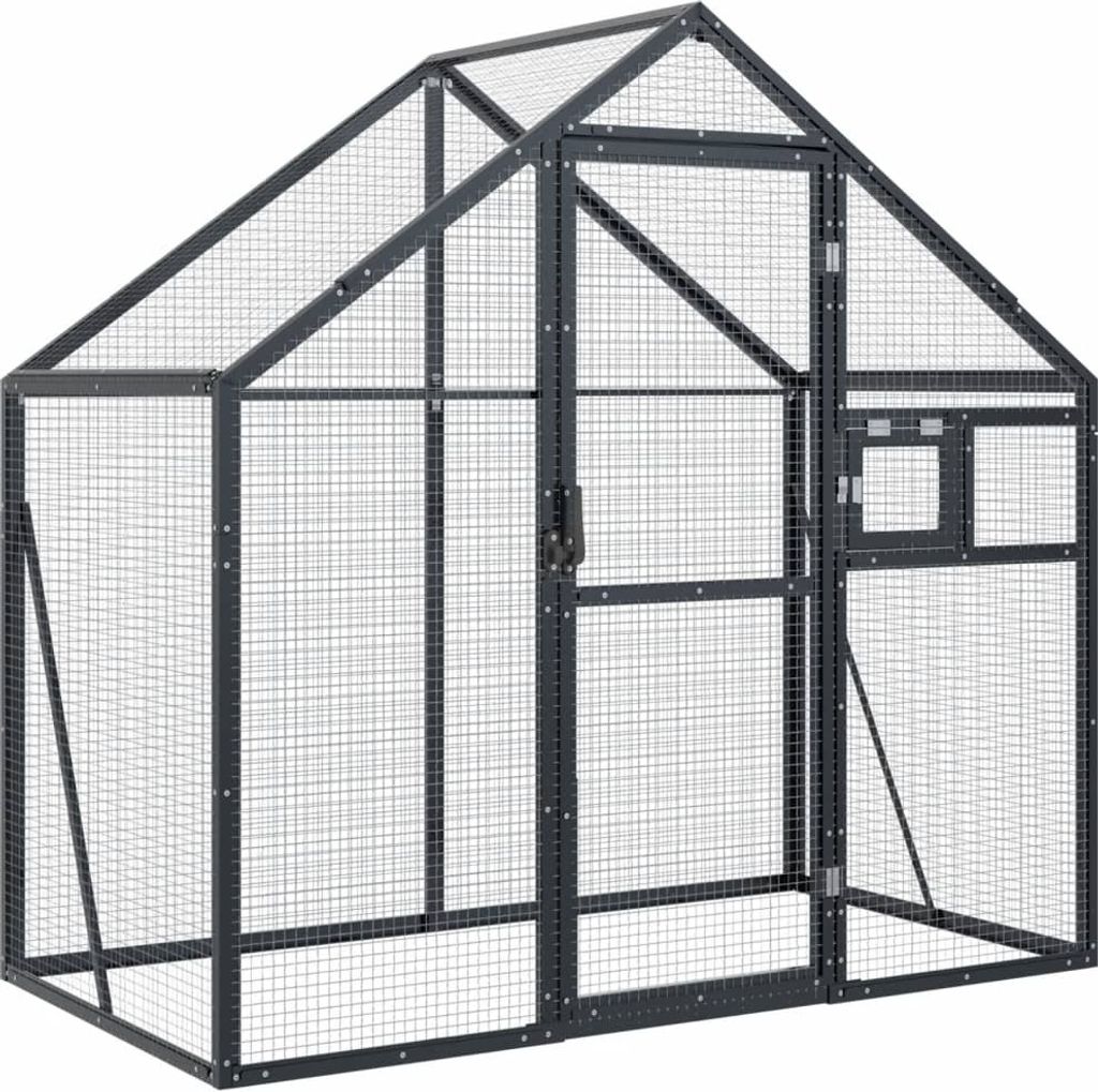 vidaXL Voliere Anthrazit 179x100x185 cm Aluminium Produktbild 