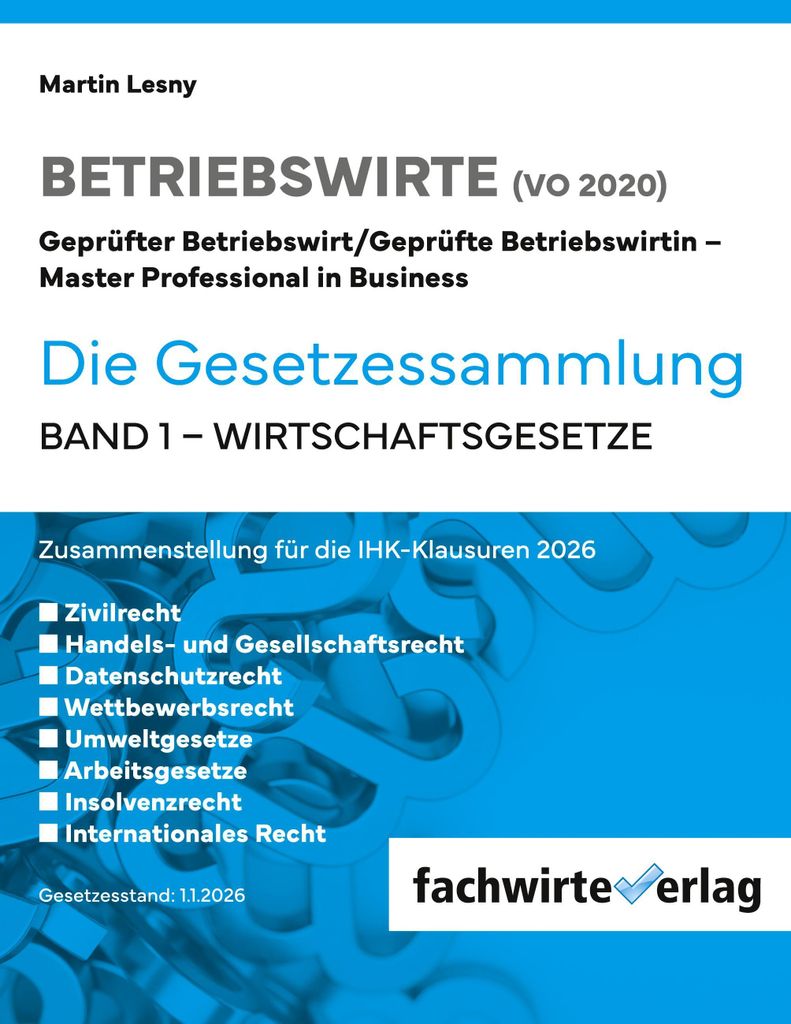 Betriebswirte - Die Gesetzessammlung 2026 Produktbild 