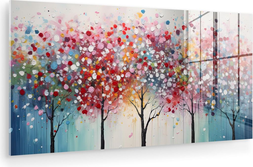 MuchoWow Glasbilder - Bilder auf Wandbild - Foto auf Glas Kunst - Bäume - Natur - Acryl 40x20 cm Wanddekoration aus Glas - Acrylglasbild - Acrylbi...