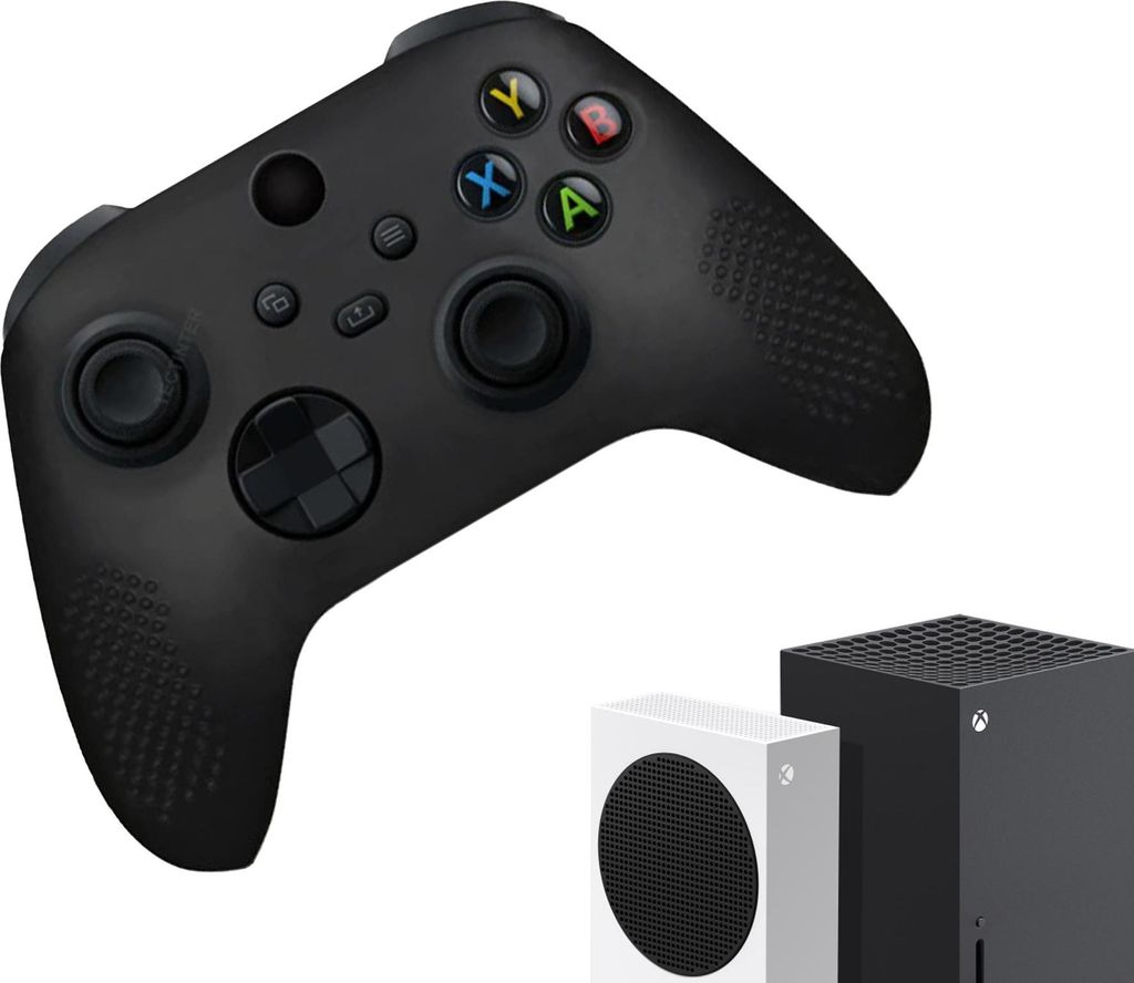 Hüllen & Skins für Xbox Series X & S – Performance-Gaming-Hülle – Soft Grip-Abdeckungen – Anti-Rutsch-Controller-Zubehör – Schwarz