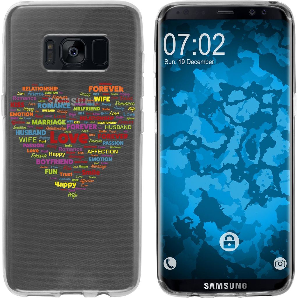 PhoneNatic Case kompatibel mit Samsung Galaxy S8 Silikon-Hülle pride Herz M5