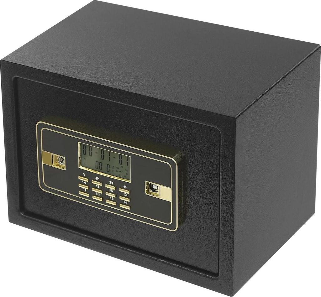 Tresor - Digitaler Safe 22 L - Zahlencode + Schlüssel - Alarm - Wandmontage oder freistehend - Q235-Stahl - Schwarz